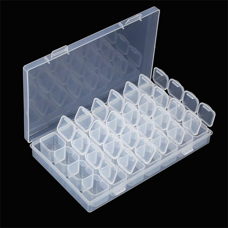 28 Slots Clear Jewelry Box Plastic Bead Storage Container Earring Organizer Case 28 Slots Clear Jewelry Box Plastic Bead Storage Container Earring Organizer Case